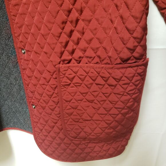 Cole B Women's Quilted Pattern Insulated Burgundy Red Coat Preppy Sz XL NWOT - Picture 7 of 13